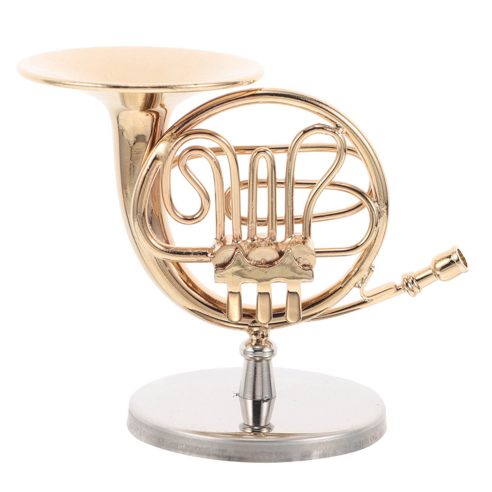 Musical Instrument French - 수작업으로 제작된 미니어처 프렌치 호른 악기,