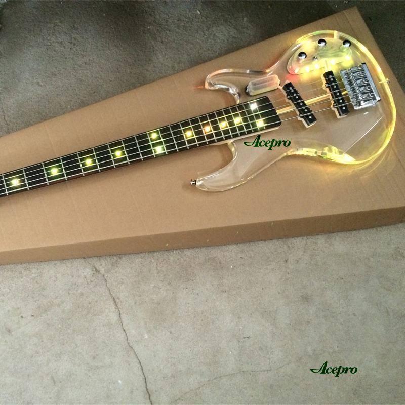 Bass Guitar Fretless - 5현 아크릴 일렉트릭 베이스 기타 메이플