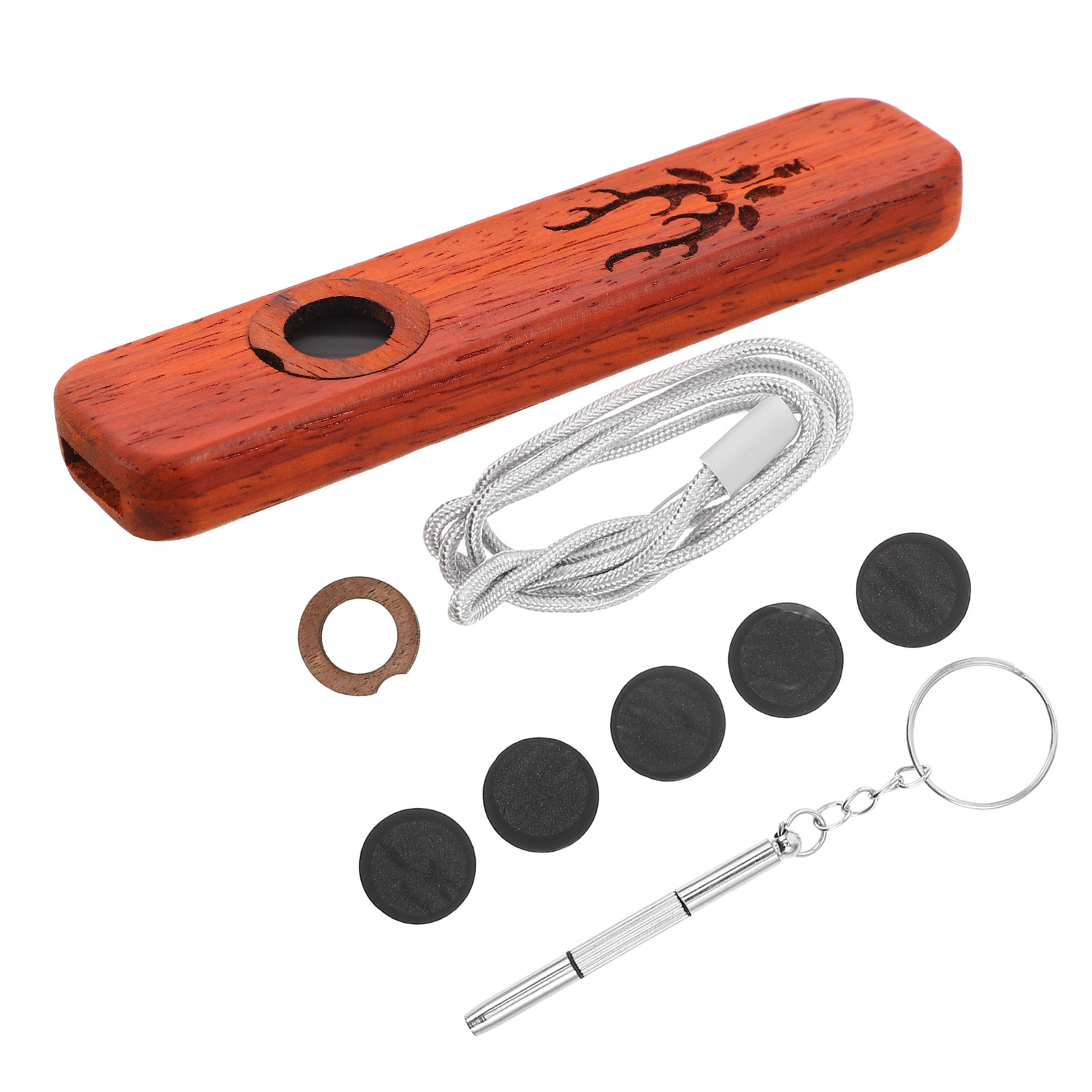 Musical Instrument Kazoo - 1세트 나무 카주, 천연 로즈우드 재질,