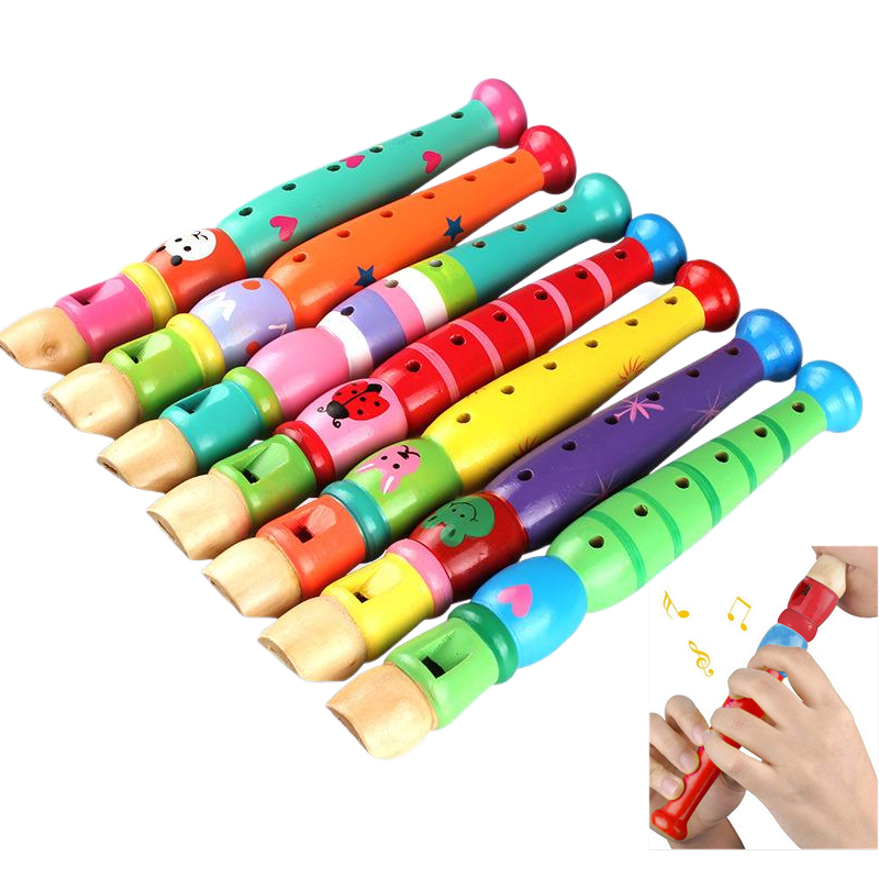 Musical Instrument Drawing - 2pcs 나무 플루트 20cm 다채로운 어린이