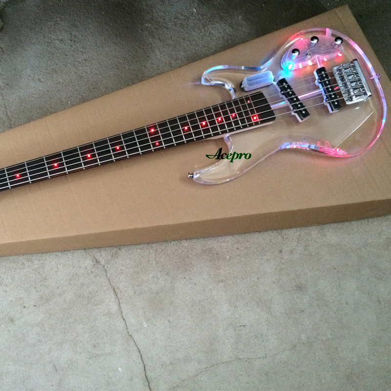 5현 아크릴 일렉트릭 베이스 기타 메이플 넥 로즈우드  - Bass Guitar Fretless 리뷰 및 가격