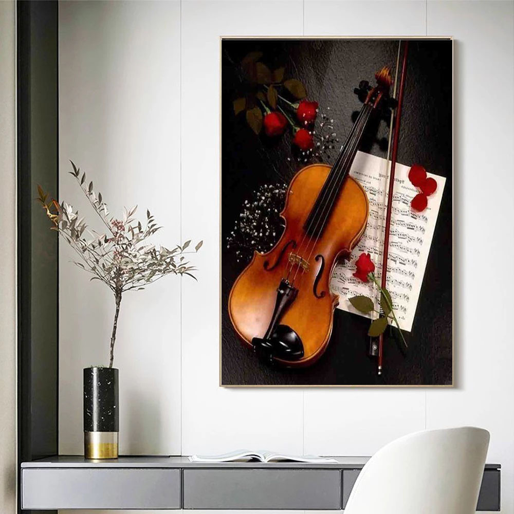 캔버스에 그림을 그리는 숫자 페인팅, 바이올린 그림,  - Musical Instrument Drawing 리뷰 및 가격