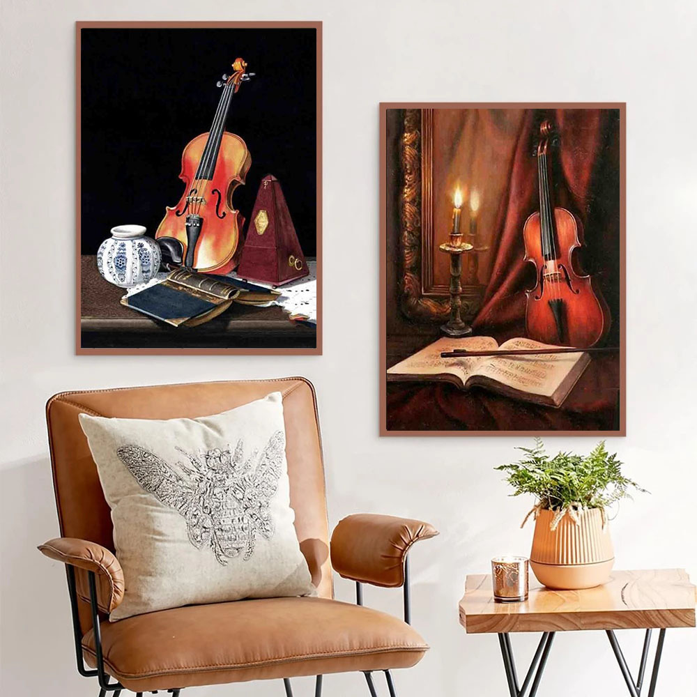 캔버스에 그림을 그리는 숫자 페인팅, 바이올린 그림,  - Musical Instrument Drawing 리뷰 및 가격